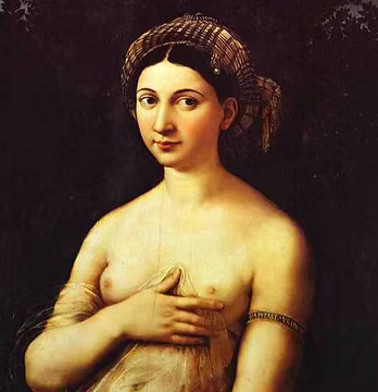 La Fornarina di Raffaello, riproduzione su tela
