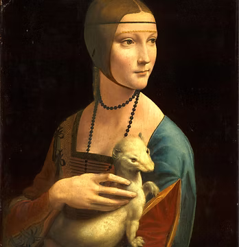 La Dama con l’ermellino di Leonardo da Vinci, riproduzione su tela