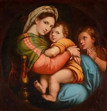 Madonna della Seggiola di Raffaello, riproduzione su tela