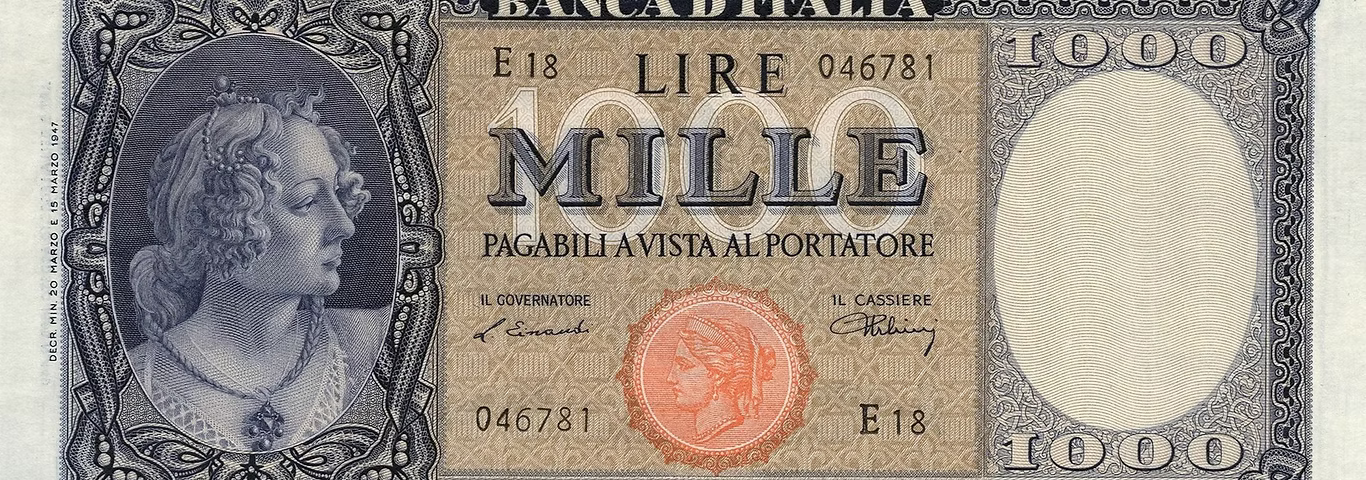 Banconote da collezione 1000 Lire