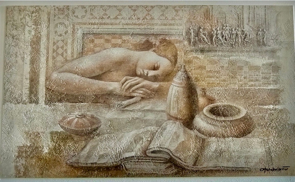 Europa, opera unica su tavola polimaterica di Elvio Marchionni, cm 50x80